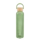 Ribbed Borosilicate Glass Bottle w/ Bamboo Lid, 20oz.