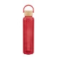 Ribbed Borosilicate Glass Bottle w/ Bamboo Lid, 20oz.