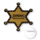 Junior 6 Point Sheriff Star Chipboard Badge, Pin Back
