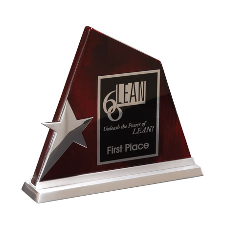 Product Photo 1 Cassiopeia Rosewood & Silver Star Award, 8.12" x 7"