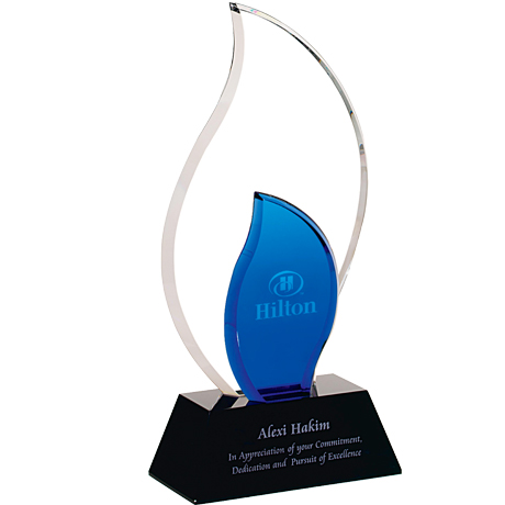 Product Photo 1 Trailblazer Crystal Award with Glass Base, 10-1/2"