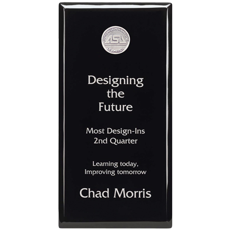Product Photo 1 Black Piano-Finish Wood Award Plaque, 6" x 12"