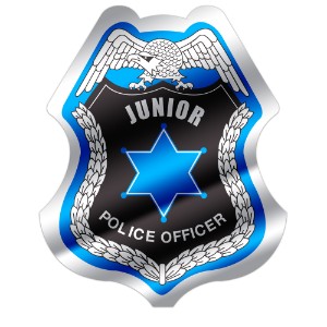 Junior Police Officer Foil Sticker Badge, Stock - JPB333