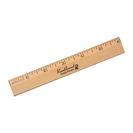 Product Photo 1 Clear Lacquer Beveled Wood Ruler, 6"