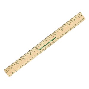 Natural Finish Flat Wood Ruler, 12" - AK2820