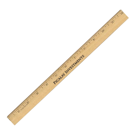 Product Photo 1 Clear Lacquer Beveled Wood Ruler, 12"