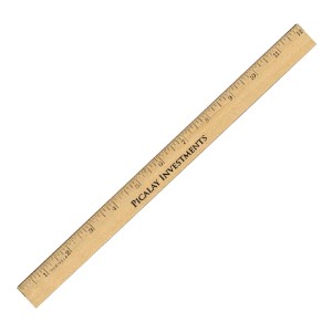 Clear Lacquer Beveled Wood Ruler, 12" - AK2825