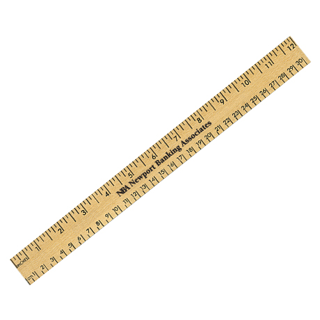 Product Photo 1 Clear Lacquer Wood Ruler with Both Scales, 12"