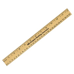 Clear Lacquer Wood Ruler with Both Scales, 12" - AK2835