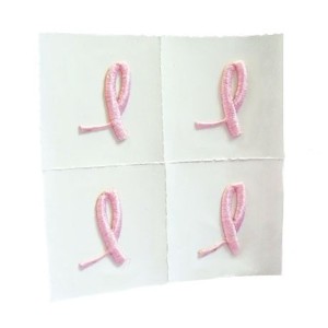 Embroidered Adhesive Applique Event Pack, Classic Pink Ribbon Design, Stock - STK121