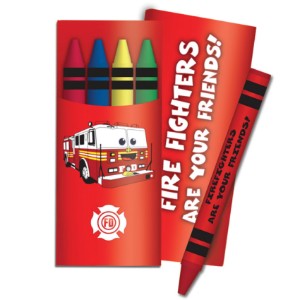 Four Pack Crayons, Fire Fighters Are Your Friends Stock - CRY100