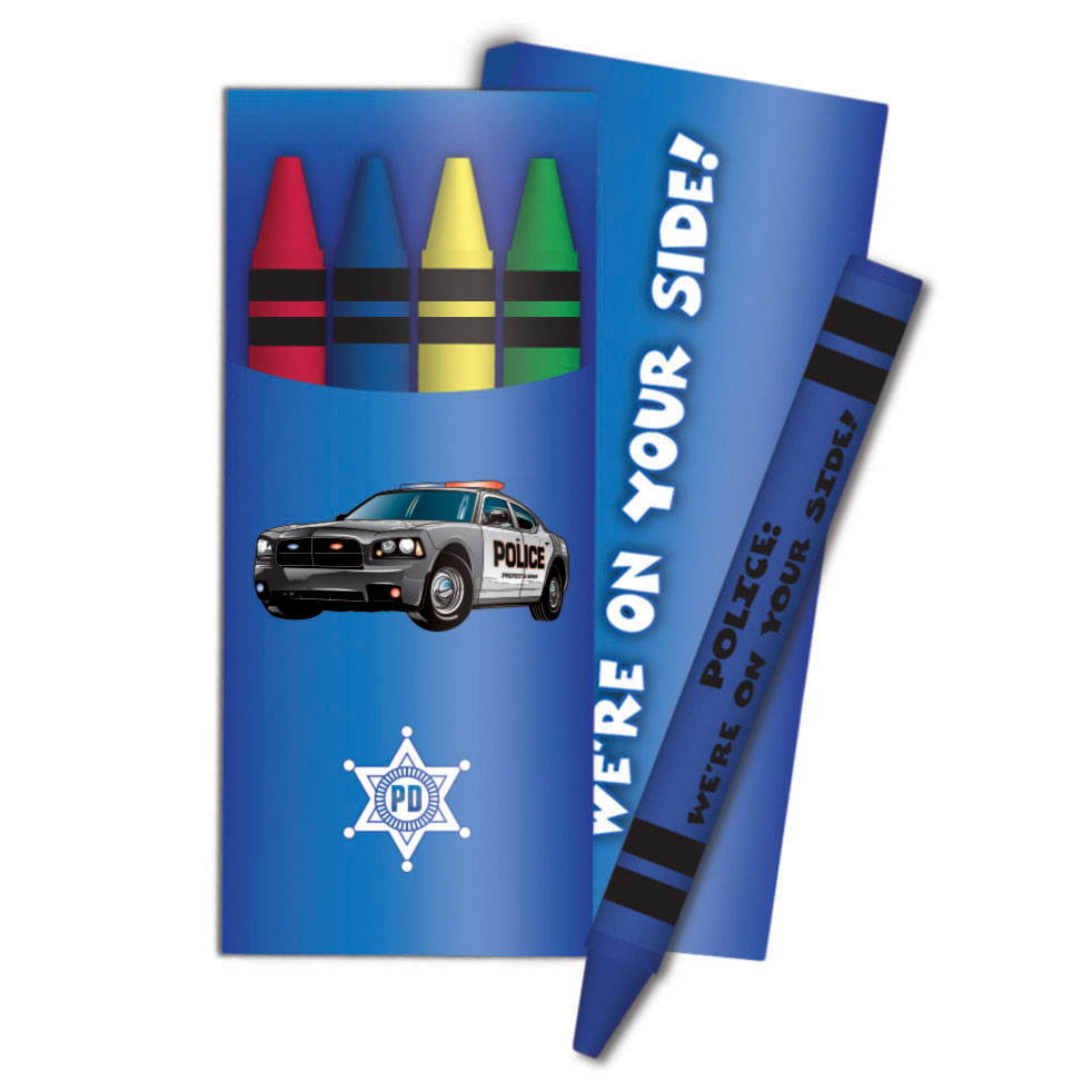 Product Photo 1 Four Pack Crayons, Police Car Stock