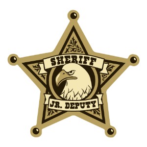 Junior Deputy 5 Point Sheriff Foil Sticker Badge, Stock - JSB555