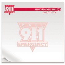 Adhesive 25 Sheet Notepad, Call 911, 3" x 3"