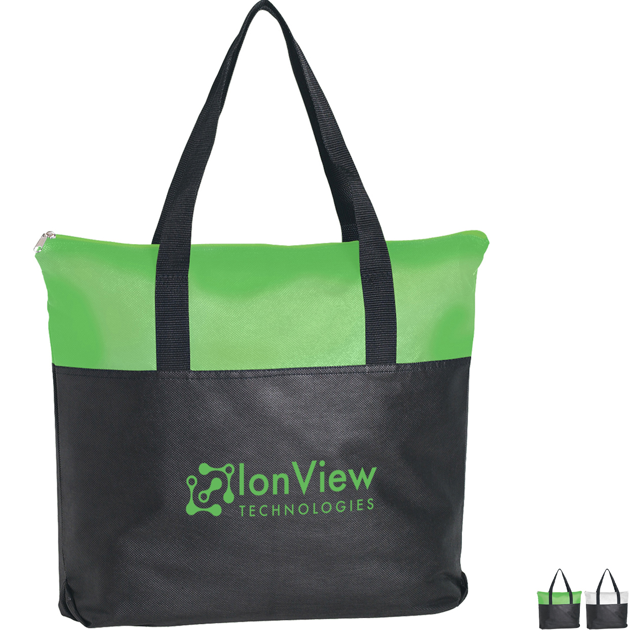 Product Photo 1 Zippered Colored Trim Non-Woven Tote