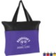 Black Trim Zippered Non-Woven Tote Bag