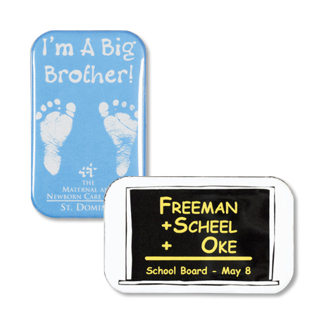 Product Photo 1 Rectangle Button - Round Corners, 1-3/4" x 2-3/4"