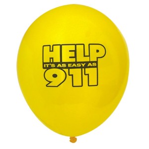Help It's As Easy As 911 Balloon, Stock - BAL010