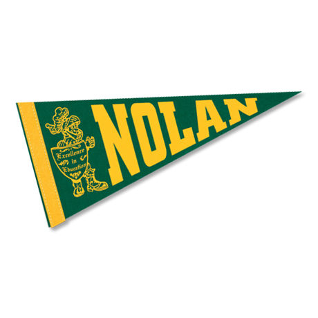 Product Photo 1 Colored Felt Pennant with 1" Sewn Strip, 8" x 18"