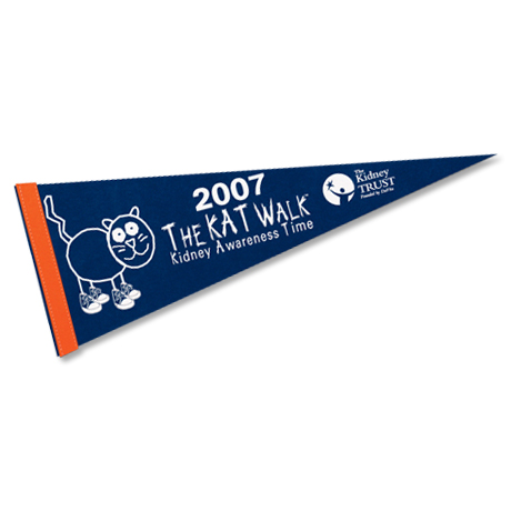 Product Photo 1 Colored Felt Pennant with 1" Sewn Strip, 9" x 24"