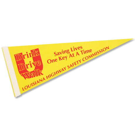 Product Photo 1 Colored Felt Pennant with 1" Sewn Strip, 12" x 30"