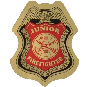 Junior Firefighter Foil Sticker Badge, Stock - JFB221