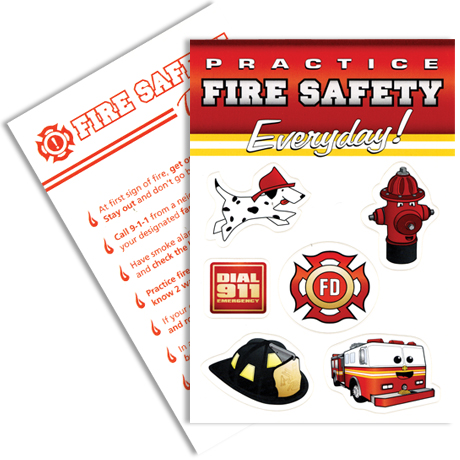 Product Photo 1 Fire Safety Sticker Sheet, Stock