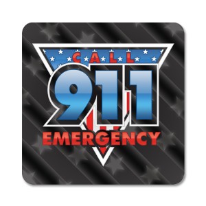 Call 911 Emergency Sticker Roll, Stock - SMD515