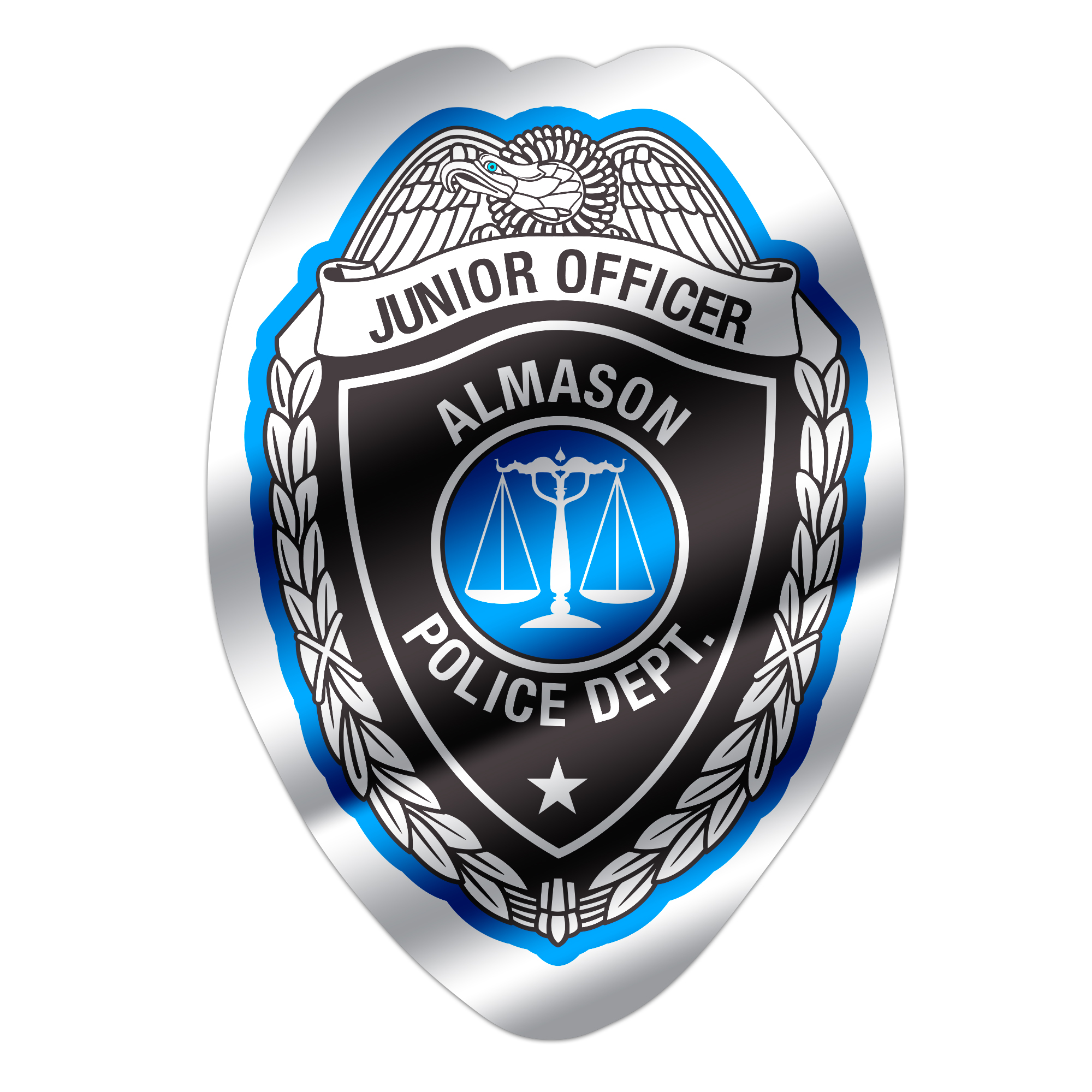 Product Photo 1 Junior Officer Foil Sticker Badge, Custom