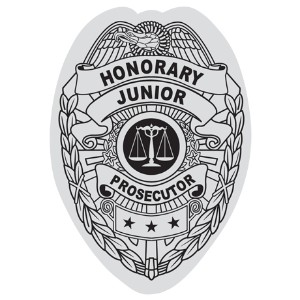 Junior Prosecutor Foil Sticker Badge, Stock - JPB400
