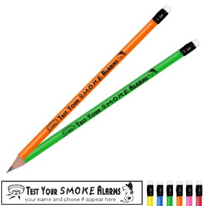 Test Your Smoke Alarms Neon Pencil - PCL307