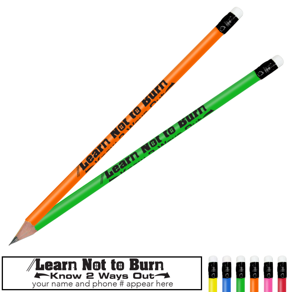 Product Photo 1 Learn Not to Burn Know 2 Ways Out Neon Pencil