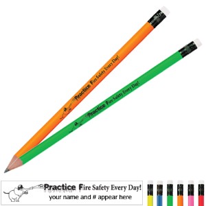 Practice Fire Safety Every Day Neon Pencil - PCL337