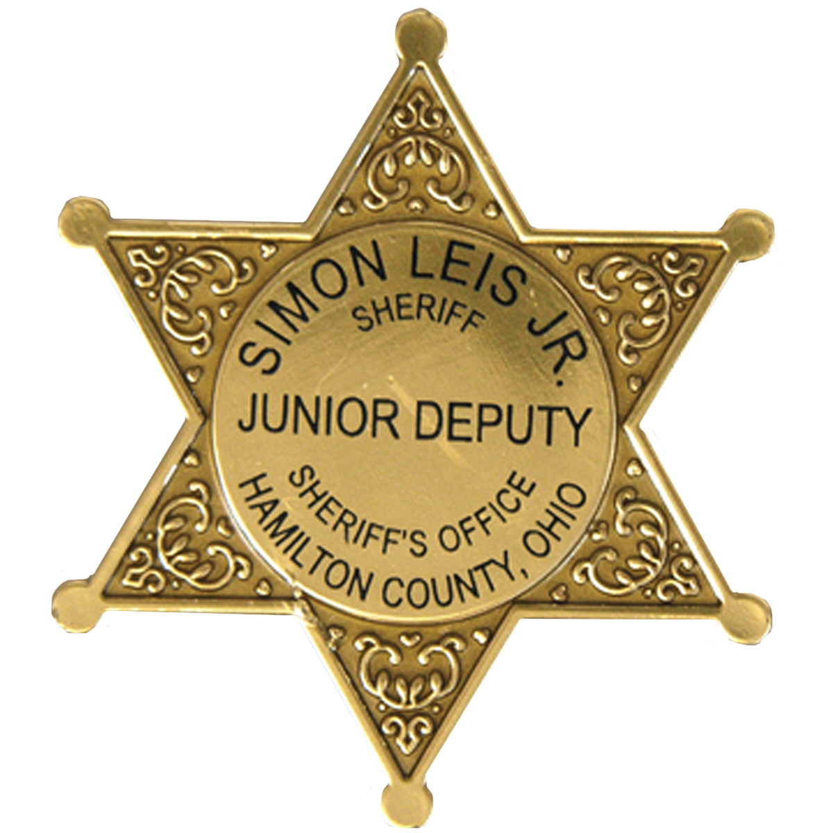 Product Photo 1 Junior 6 Point  Sheriff Star Badge with Pocket Clip, Custom