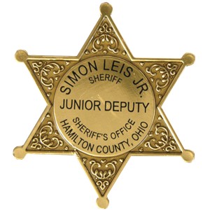 Junior 6 Point  Sheriff Star Badge with Pocket Clip, Custom - KN1010