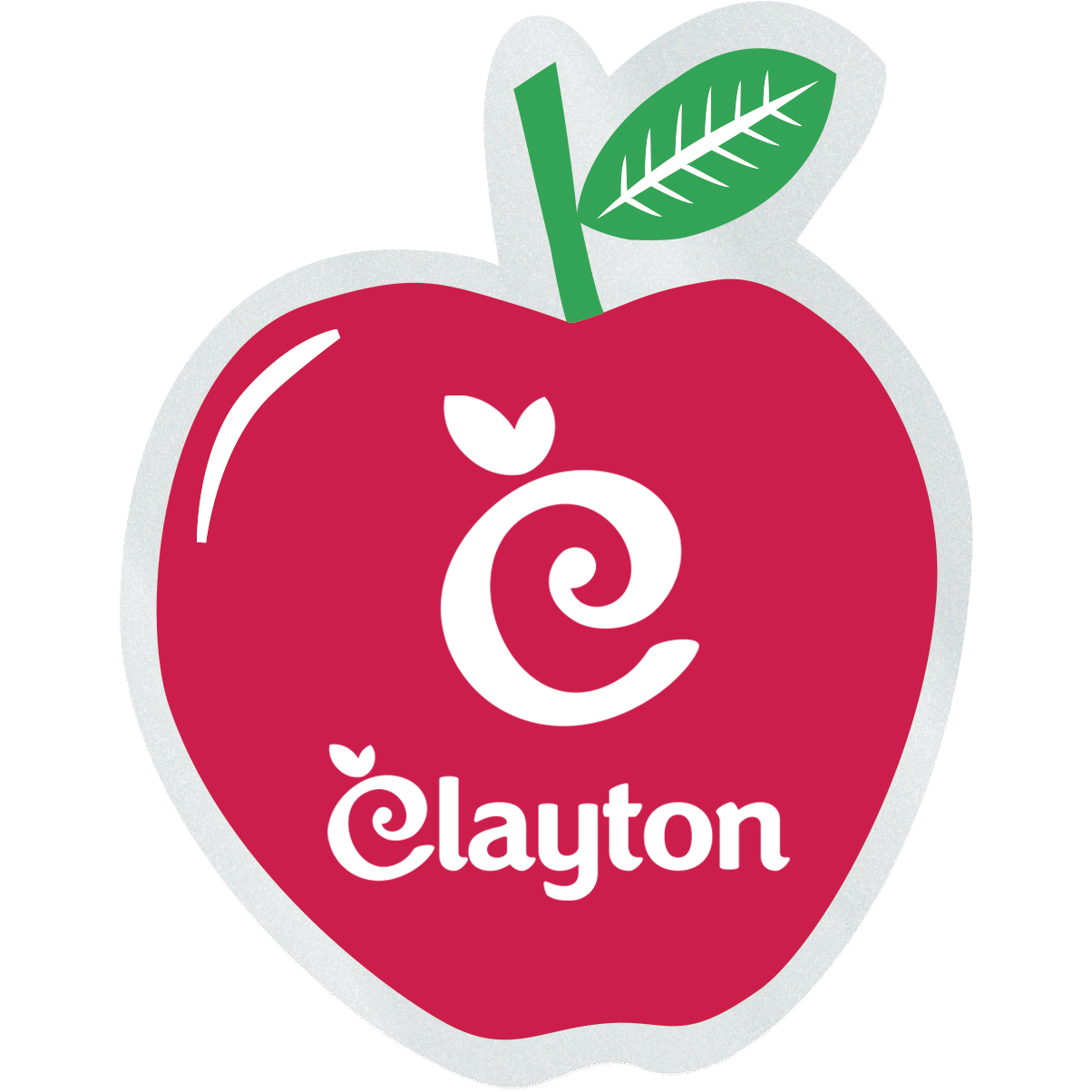 Product Photo 1 Apple Shape Custom Sticker - Clear, 2-1/16"