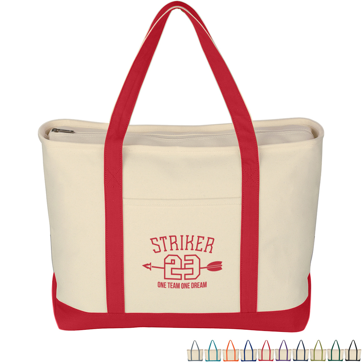 Product Photo 1 Large Heavy Cotton Canvas Zippered Boat Tote
