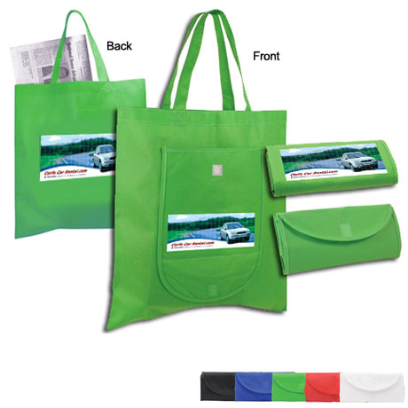 Product Photo 1 Non-Woven Fold n Go Tote w/ Full Color Imprint
