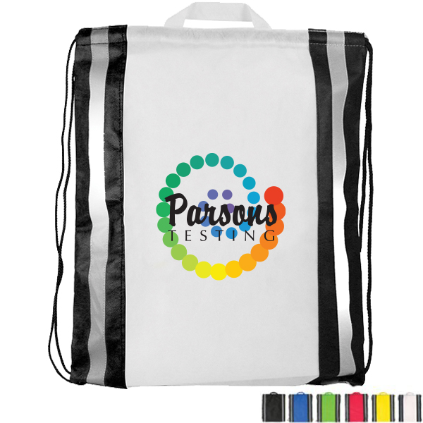 Product Photo 1 Non-Woven Reflective Drawstring Backpack, Full Color