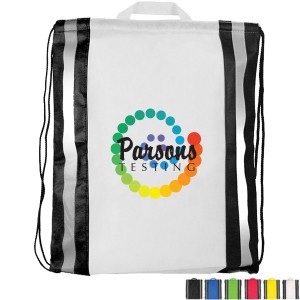 Non-Woven Reflective Drawstring Backpack, Full Color - BA4011