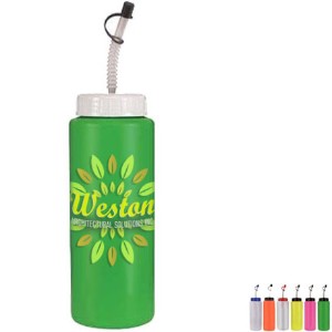 Sports Bottle w/ Flex Straw, 32oz. w/ Full Color Imprint - AK6060