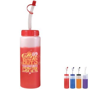 Mood Sports Bottle w/ Flexible Straw, 32oz. w/ Full Color Imprint - AK5999
