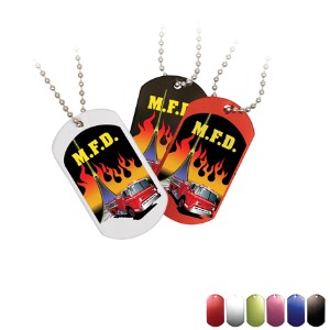 Metal Dog Tag w/ 23-1/2" Chain, Full Color Imprint - AK3281