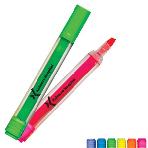 Brite Spots® Clear Barrel Fluorescent Broadline Highlighter - LK1005