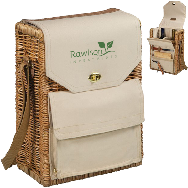 Product Photo 1 Corsica Two-Bottle Wine Basket & Corkscrew Set