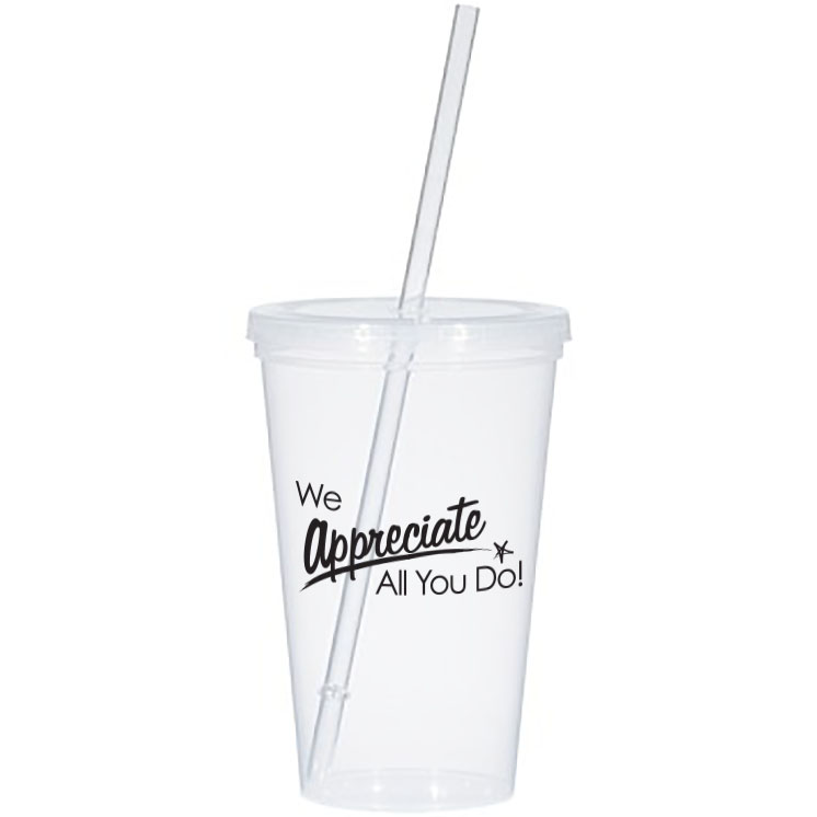 Product Photo 1 Appreciate All You Do Acrylic Tumbler w Straw, Sto