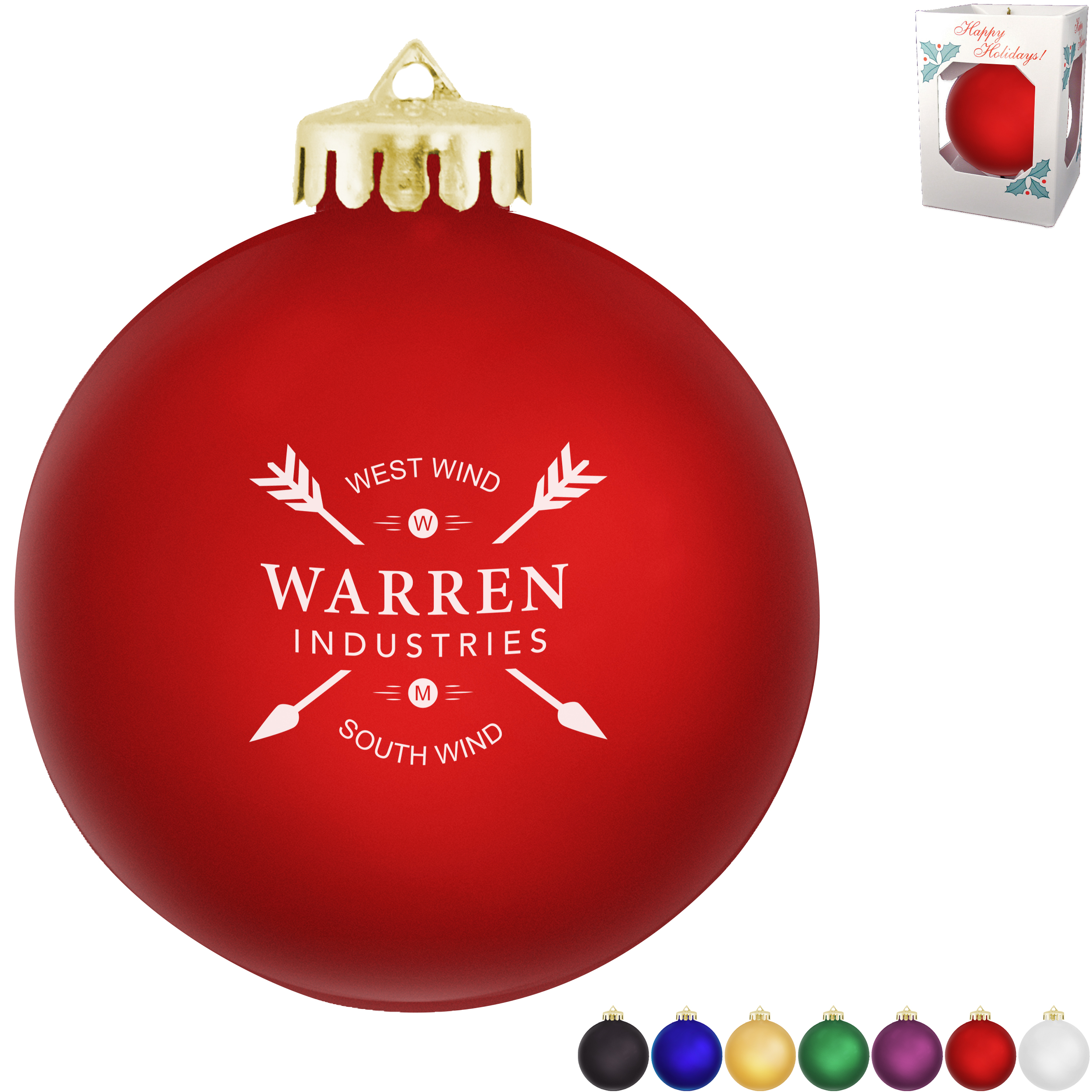 Product Photo 1 Unbreakable Satin Finish Round Ornament, 3-1/4"