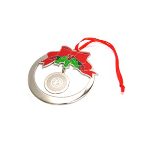 Holiday Wreath Plated Finish Ornament - BZ1020