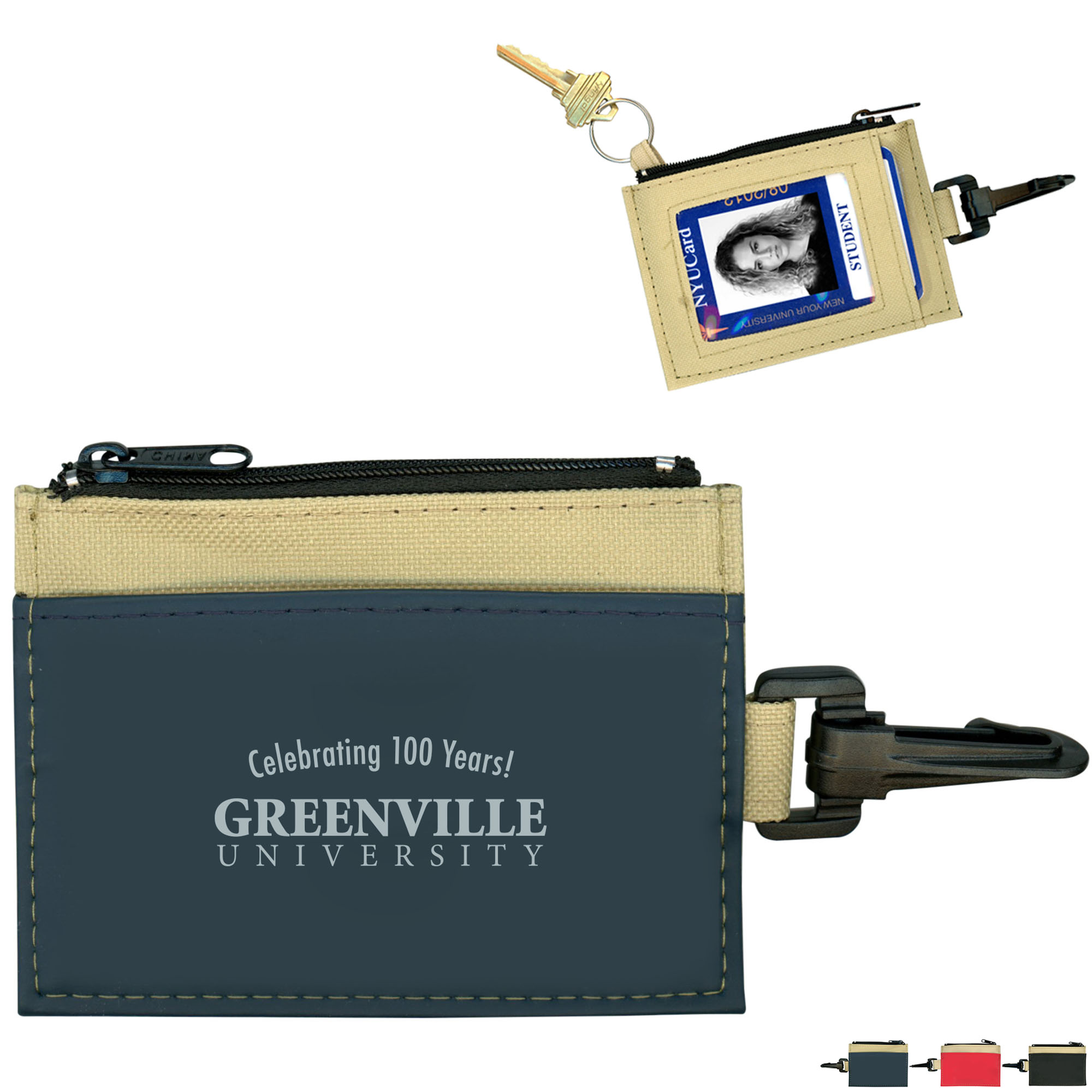 Product Photo 1 ID Clip with Secure Zip Pocket