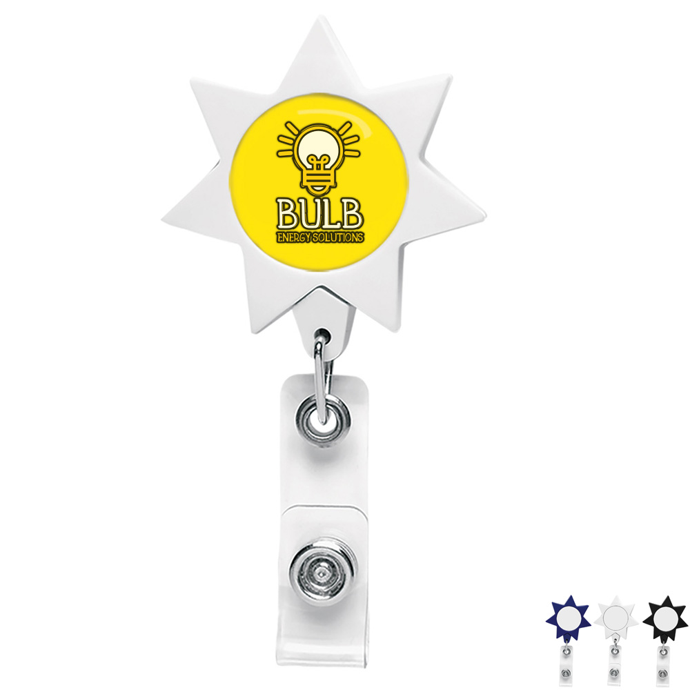Product Photo 1 Seven-Point Star Retractable Badge Reel, Alligator Clip